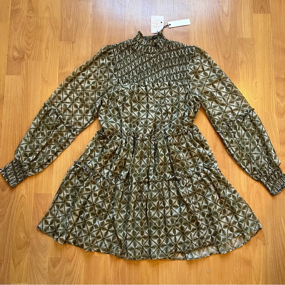 Olivaceous mesh dress NWT